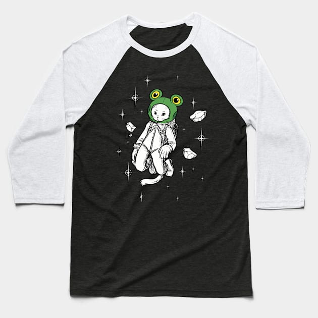 Space Cat Baseball T-Shirt by Yorogato